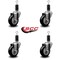Service Caster 3.5'' Black Poly Wheel Swivel 1-1/4'' Expanding Stem Caster Set, 4PK SCC-EX20S3514-PPUB-BLK-114-4 - alternate 4